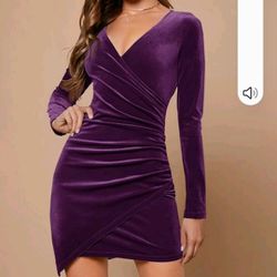 Purple Velvet Dress L