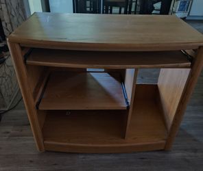 Wooden Computer Desk with Keyboard Tray