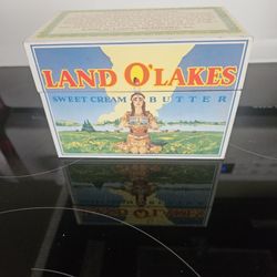 Vintage Land O Lakes Sweet Cream Butter Metal Recipe Box 