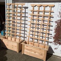 Cedar Planters with Trellises