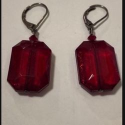Vintage Costume Ruby Earrings