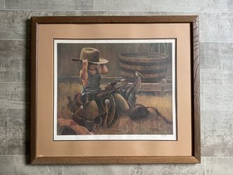 Norberto Buddy Reyes "Little Cowboy" Framed Signed Lithograph