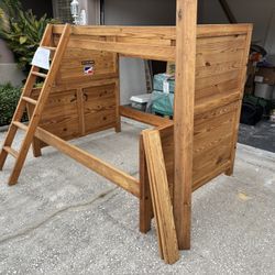 Solid Wood Twin/full Bunk Bed