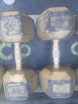 45 lb Hex Dumbbells Pair