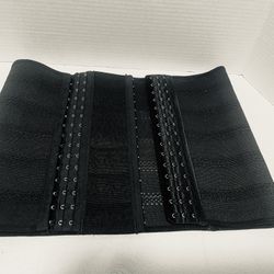 New Women’s 3 hook black waist cincher corset body Shaper Sz L & Hook Extension