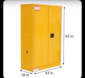 GAOMON Flammable safety cabinet 45 gallon galvanized steel storage cabinet 43 inch by 18 inch by 65 inch with 2 a...