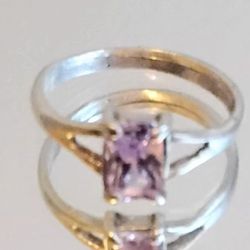 Vintage Purple Amythyst Sterling Silver Ring Size 5
