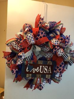 Patriotic wreath. Use for Memorial Day, July 4th and Labor Day