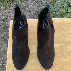 Ladies Black Suade Ankle Boots Size 10