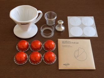 Bialetti Ceramic Pour Over Dripper + Nespresso Vertuo Reusable Capsule Bundle