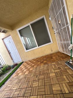 Acacia Wood Deck Tiles – Interlocking Patio/Balcony Flooring – $25 per pack