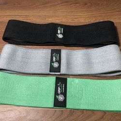 Hip Booty Bands Fabric Resistance Bands for Yoga Home Workout (Set of 3)