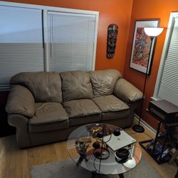 Creme Leather Sofas 