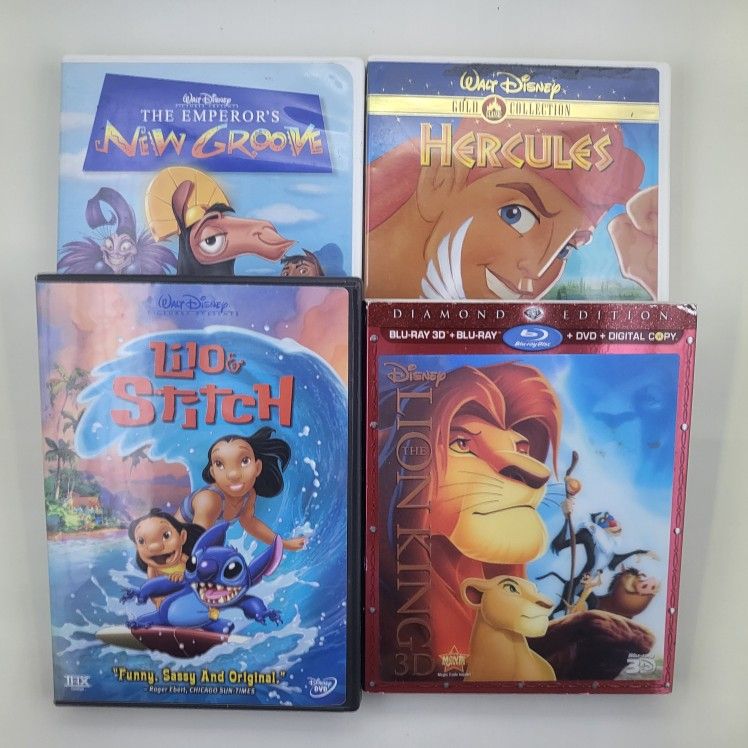 4 Disney Animated DVD/Blu-ray 