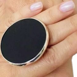 8.5 9 9.5 Handmade Ring Black Onyx Gem Solid 925 Sterling Silver Gemstone Fine Art UNISEX Original Natural Statement