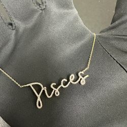 14k Yellow Gold Zodiac Signs With Natural Diamond
