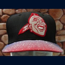 Atlanta Braves Size 7 New Era Vintage 59FIFTY "CHIEF NOCAHOMA" 2TONE SPECKELED VISOR Hat (NW/OT) EXTREMELY RARE BANNED LOGO! Please Read Description.