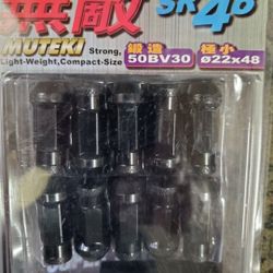 Muteki SR48 Black Tuner 12x1.5 Lugs Lug Nuts Bolts for Rims Wheels Lug Nuts