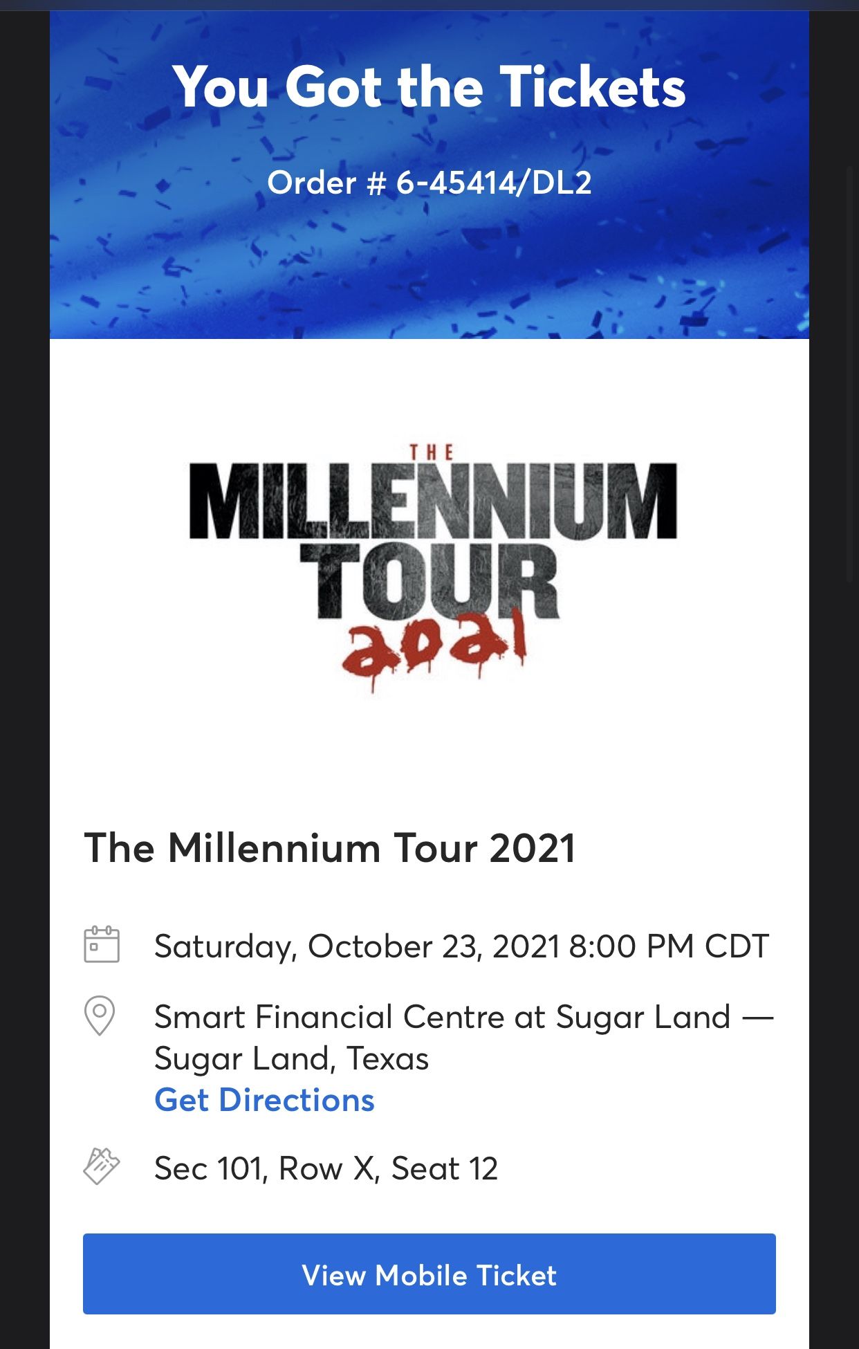Millennium Tour Tonight!