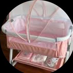 Pink Baby Cosleeper Crib 