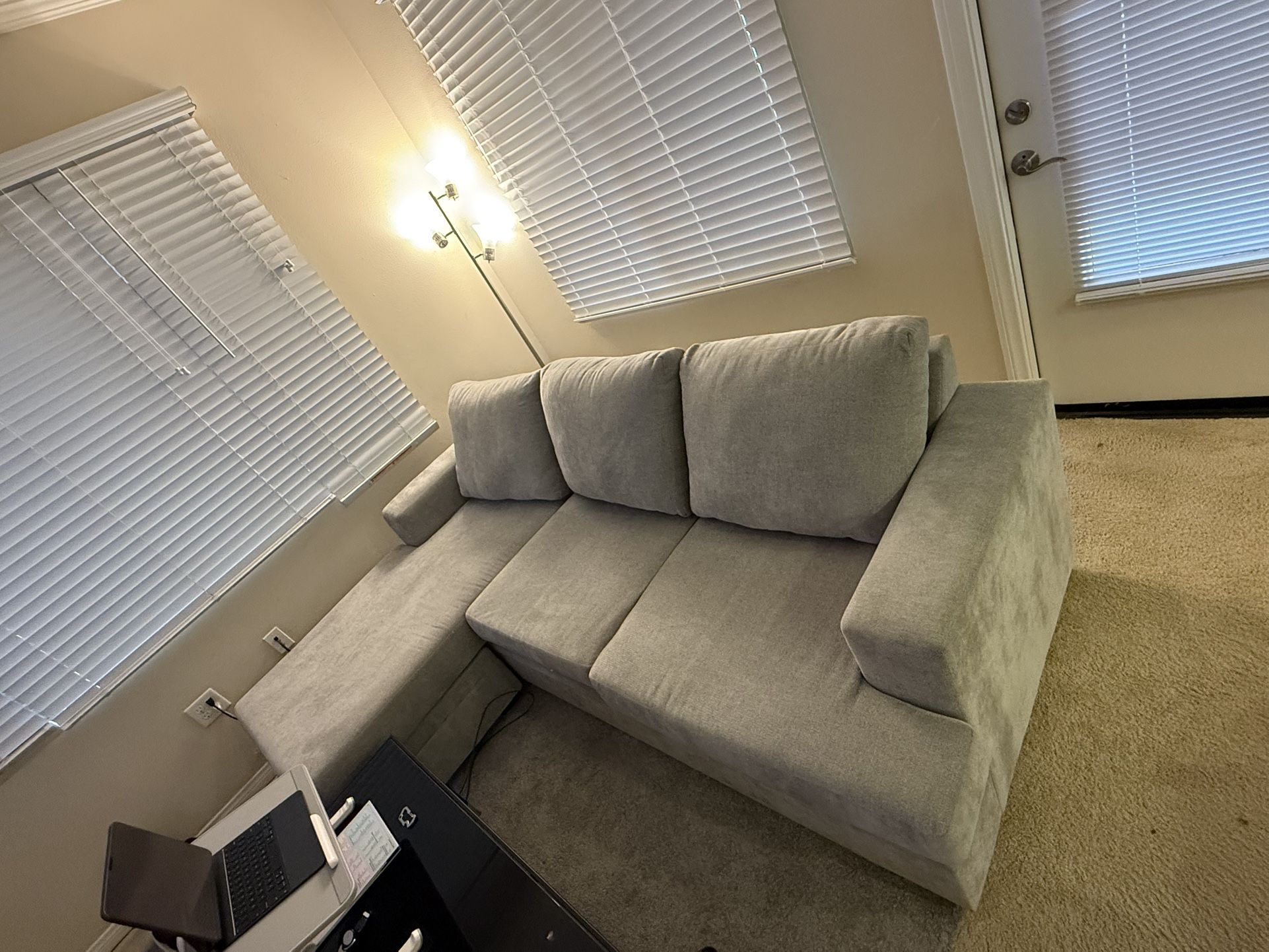 Living Spaces Reversible Chaise Sectional (Grey) – $400 OBO