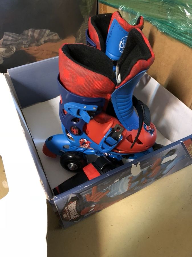 Roller skates and helmet