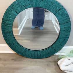 Green Round Mirror 