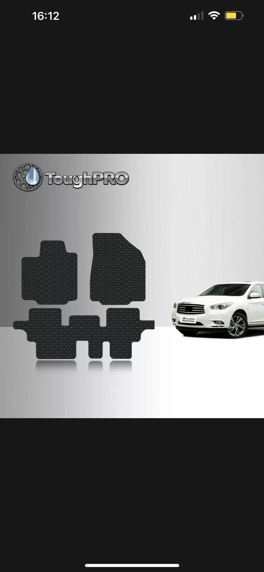 ToughPRO Floor Mats Black For Infiniti JX35 All Weather Custom Fit 2013/2021