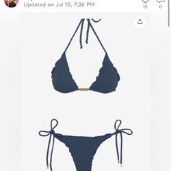 Vix RIPPLE TRI-RIPPLE BIKINI Top in Blue - Small - NWOT