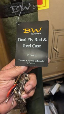 bw sports 4 piece fly rod and reel case B W Sports 4pc 10ft Dual Fly Fishing Rod and Reel Combo Case - Gray/Olive,  33in for Sale in Houston, TX