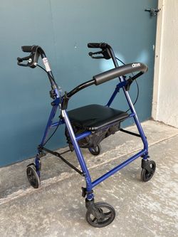 Drive Medical 4-Wheel Walker with Seat – $48