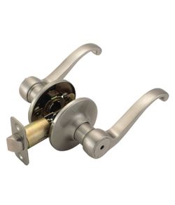 Scroll Satin Nickel Interior or Bed/Bath Privacy Door Handle Contractor Pack 8 -Pack by Design House