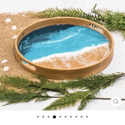 Stunning Bamboo 15 Inches Serving Tray Ocean