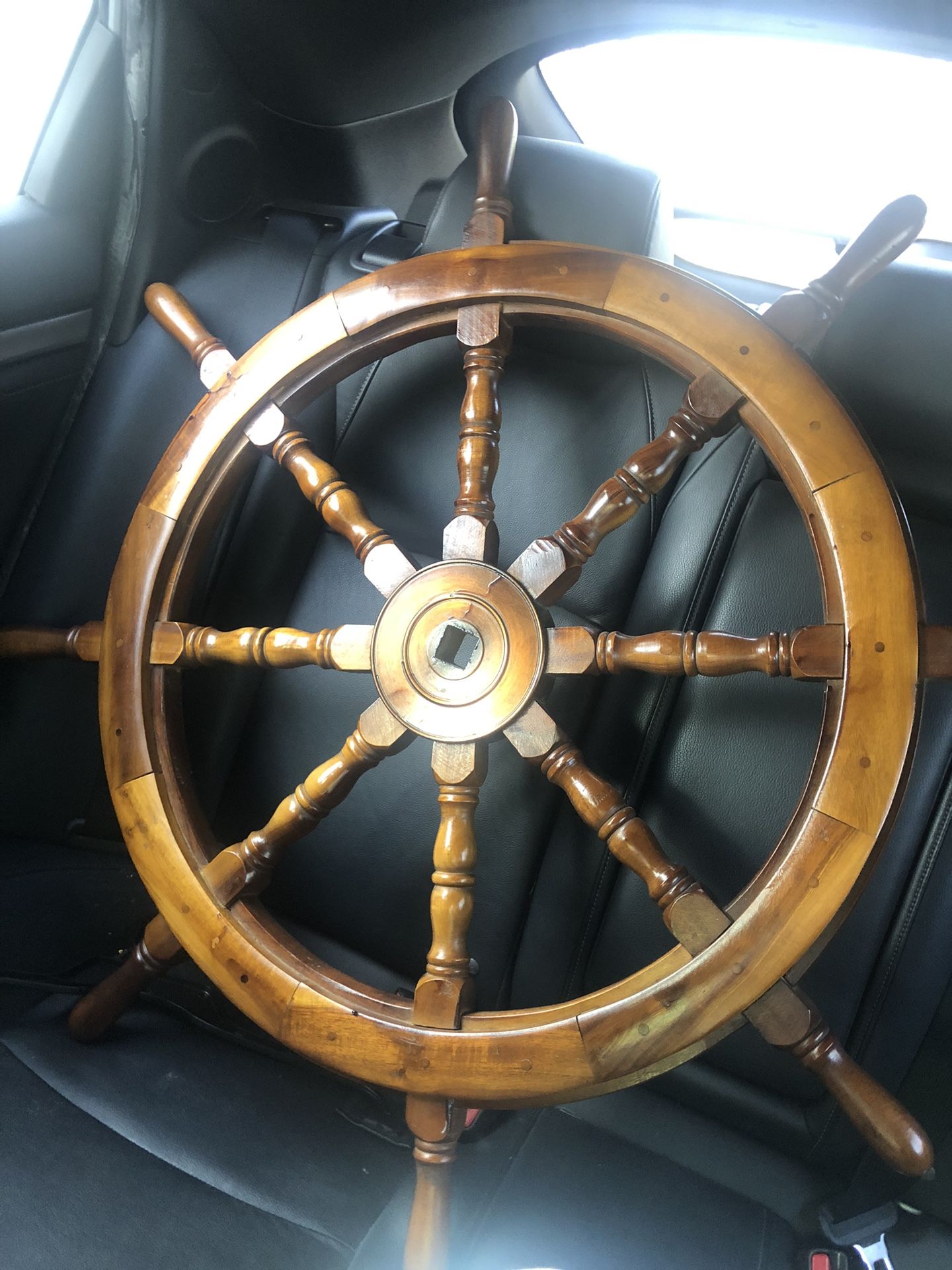 Handcrafted Wooden Ship Wheel