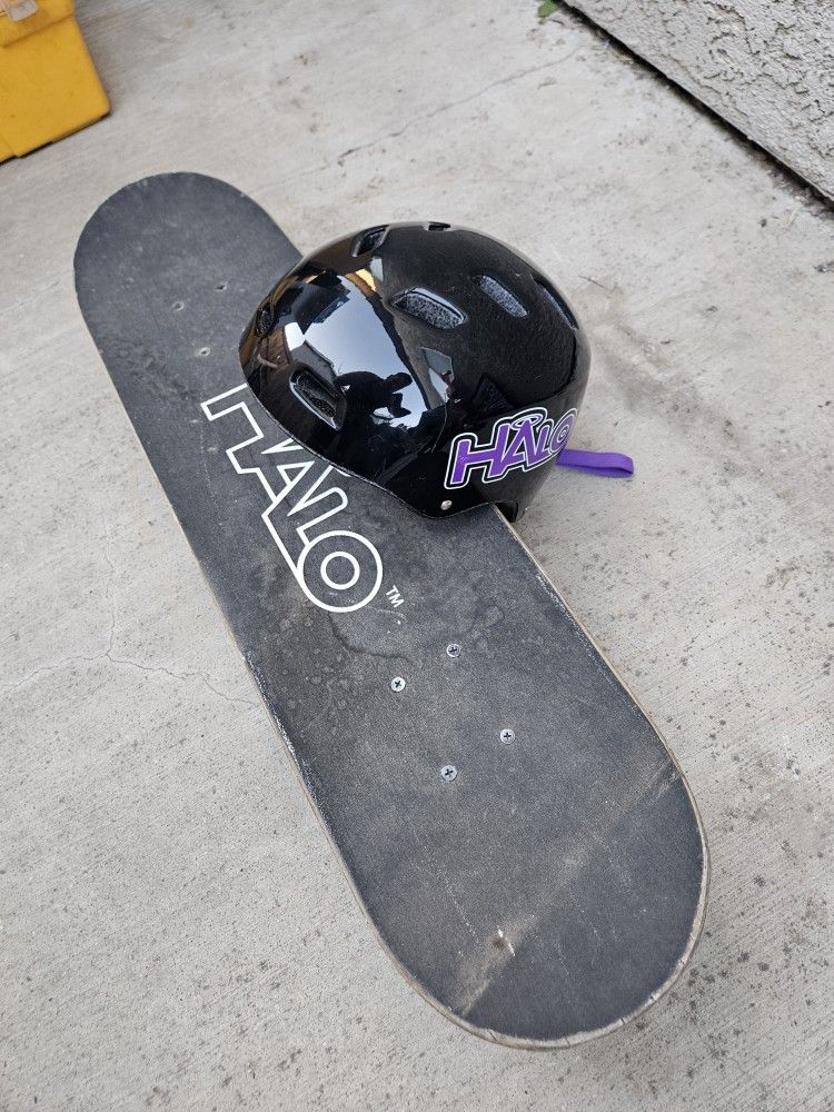 Skate Board With Matching Helmet