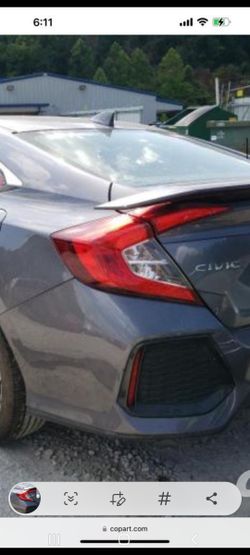 2018 Honda Civic Si Quarter Panel 