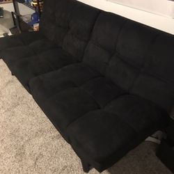 Memory Foam Futon / Black Faux Suede