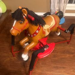 Radio Flyer Blaze Interactive Riding Horse, Brown Ride-on Pony for Kids 2-6 Years, Realistic Sounds