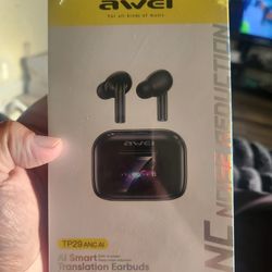 AWEI Wireless Earbuds Bluetooth 5.4, Smart Touch Screen Wireless Earphones LED Colour Screen with Touch Control, Sport Waterproof Wireless Bluetooth H