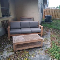 Out Side 3 Person Seat And A One  Person  Seat Also ATable 