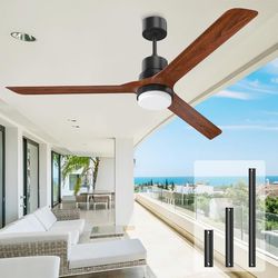 Ceiling Fans with Lights,60" Indoor and Outdoor Ceiling Fan with Remote Control