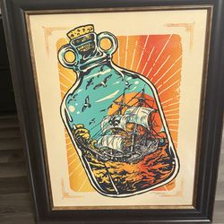 Signed "Bourbonstorm" Art Print by Angryblue (Justin Kamerer) - Framed