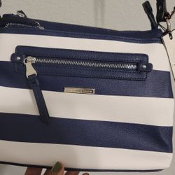 NWT Dana Buchman Gracie Crossbody Bag Purse Navy Blue White