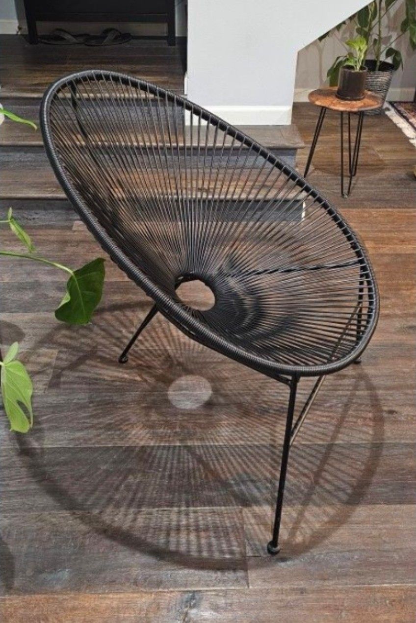 Black Modern Indoor Outdoir Accent Chair