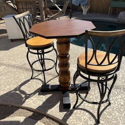 Pub / Bistro Table And Two Bar Stools