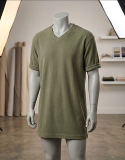 Sage Green Fleece V-Neck shirt Large club room