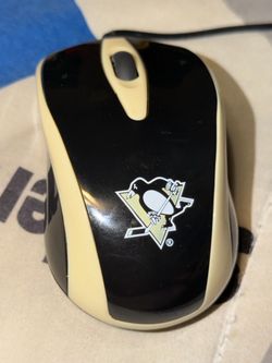 NHL Hockey Pittsburgh Penguins Computer Mouse Wired Used Pre Owned Works Great