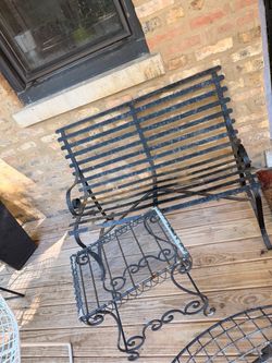 Iron Park bench and table