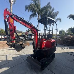 Red Mini Excavator 
