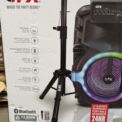 QFX15” Bluetooth Speakers With wired microphone, stand, wireless remote Control  🎶🎙️🎶🎶